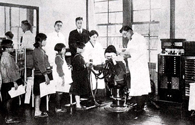 大正時代の学校歯科診療室の風景