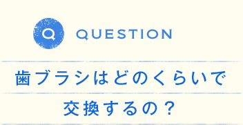 QUESTION 歯ブラシはどのくらいで交換するの？