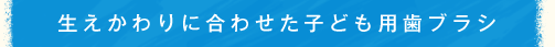 生えかわりに合わせた子ども用歯ブラシ