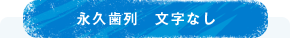 永久歯列　文字なし