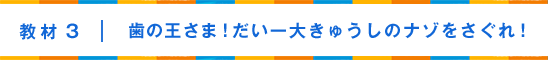 教材4 歯の王さま！だい一大きゅうしのナゾをさぐれ！