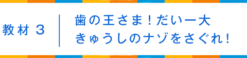 教材4 歯の王さま！だい一大きゅうしのナゾをさぐれ！